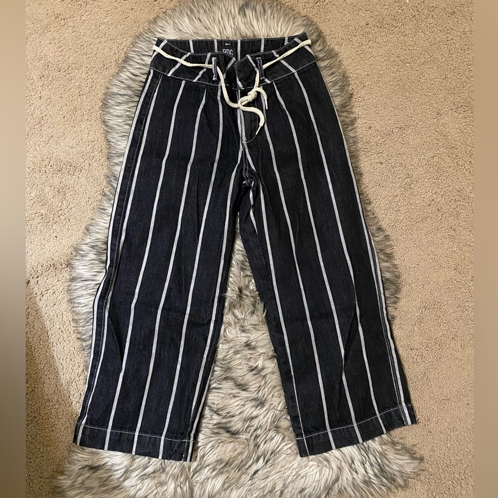 BDG Stripped Cropped Drawstring Belt Pants SZ 26